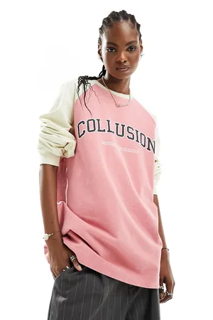 COLLUSION Felpa a maniche lunghe con logo stile college