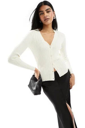 Y.A.S Cardigan color crema con scollo a V