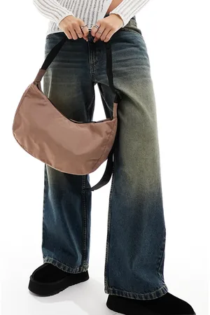 Baggu Borsa a mezza luna media in nylon color cacao