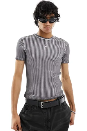 ASOS T-shirt corta attillata slavato a coste