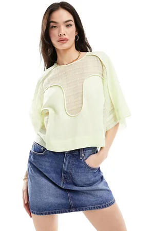 & OTHER STORIES Crop top oversize chiaro con cut-out e dettaglio trasparente