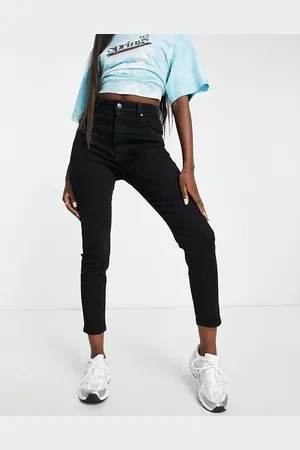 Cotton On Cotton On - Jeans skinny corti neri a vita alta