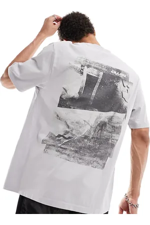 COLLUSION T-shirt stile skater color pietra slavato con grafica polaroid sul retro