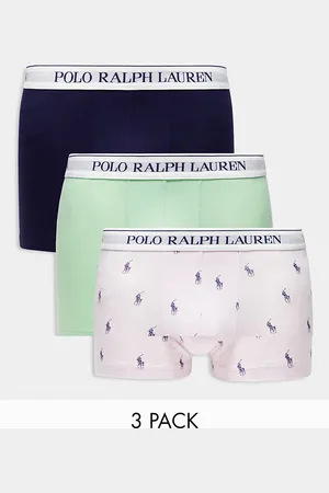 Ralph Lauren Confezione da 3 paia di boxer aderenti con fascia in vita con logo blu navy, e rosa con stampa del logo