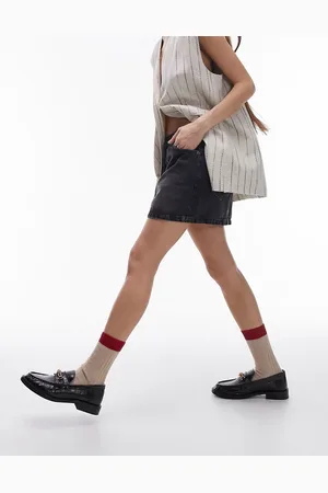 Topshop Microgonna in denim slavato