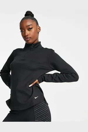 Nike One Therma-FIT - Maglietta a maniche lunghe con zip corta nera