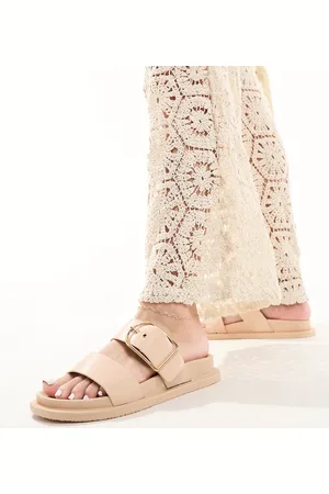 ASOS Frozen - Sliders con fascette doppie beige
