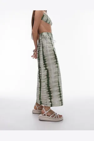 Topshop Gonna pareo a portafoglio verde tie-dye