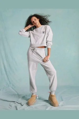 Miss Selfridge Joggers oversize mélange con grafica in coordinato