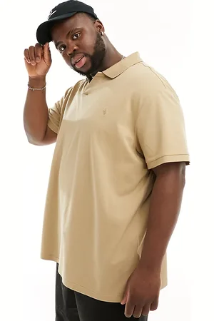 Ralph Lauren Big & Tall - Johnny - Polo in piqué con tasca e colletto beige con logo