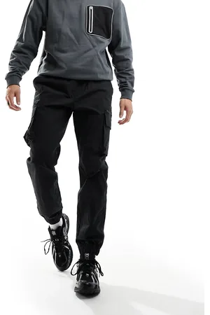 River Island Astro - Pantaloni cargo neri