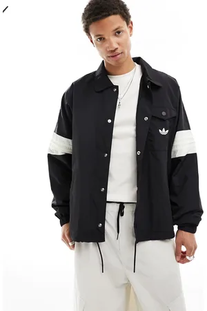 adidas Giacca coach unisex stile basket e bianco sporco