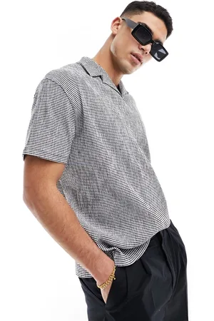 ASOS Polo comoda con colletto a rever testurizzata a quadri