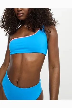 Cotton On Cotton On - Top bikini monospalla double-face e rosa in coordinato