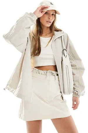 ASOS Giacca sportiva color pietra con profili a contrasto
