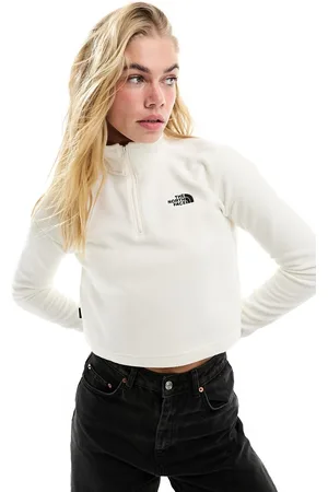 The North Face Glacier - Felpa sporco in pile con zip corta e logo