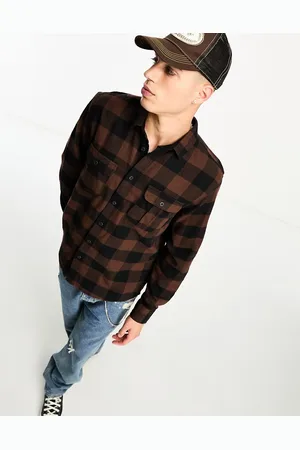 Cotton On Cotton On - Camicia comoda marrone a quadrettoni