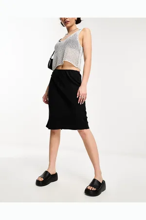 Cotton On Cotton On - Gonna sottoveste nera con finiture in pizzo