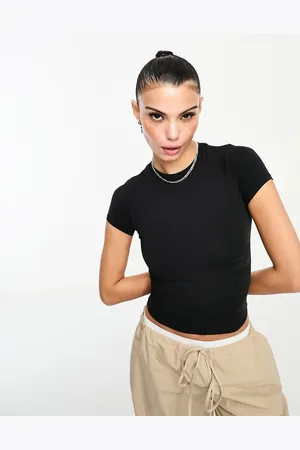 Cotton On Cotton On - T-shirt morbida da casa aderente nera a coste