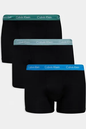 Calvin Klein Plus - Cotton Stretch - Confezione da 3 boxer aderenti neri con fascia in vita colorata