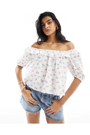 Barbour Top a fiori con spalle scoperte