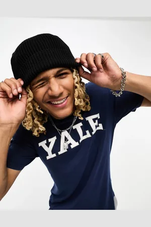 Cotton On Cotton On - T-shirt comoda blu navy slavato con grafica "Yale"