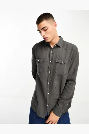 Cotton On Cotton On - Camicia comoda in denim nera con dettagli stile western