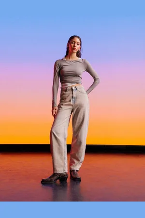 ASOS Jeans con gamba bombata color pesca tinti