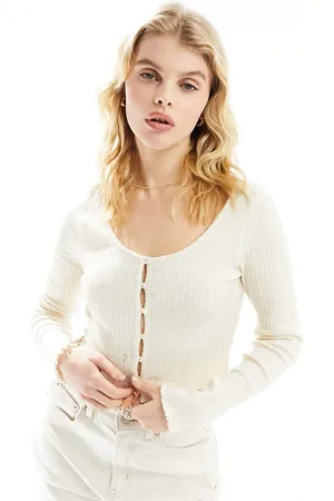 Miss Selfridge Cardigan aderente crema
