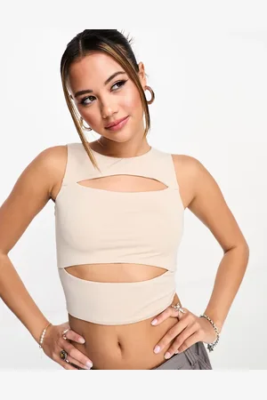 Cotton On Cotton On - Cody - Top senza maniche color pietra con cut-out