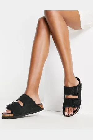 Birkenstock Arizona - Sandali con interno in montone neri