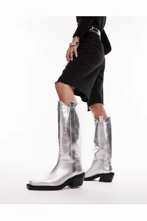 Topshop Rose - Stivali al ginocchio in pelle premium stile western