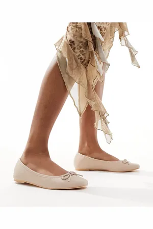 Truffle Collection Ballerine beige con fiocco
