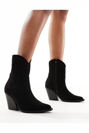 Truffle Collection Stivaletti neri con tacco stile western
