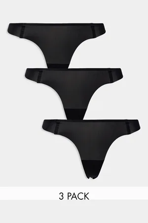 Boux Avenue Confezione da 3 perizomi neri in microfibra doppiata