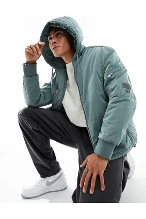 Armani Exchange Giacca bomber multitasche in nylon stropicciato con cappuccio