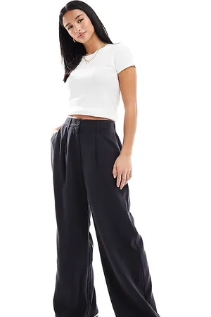 ASOS ASOS DESIGN Petite - Pantaloni dad slavato