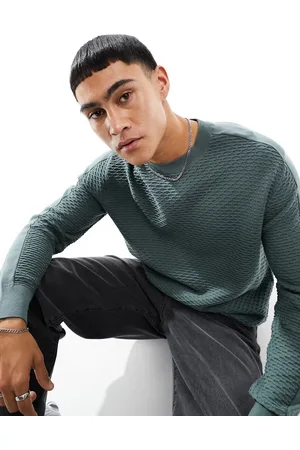 Armani Exchange Maglione in cotone spazzolato con fascia a contrasto sul retro