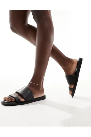 London Rebel Sandali bassi minimal con fascette neri