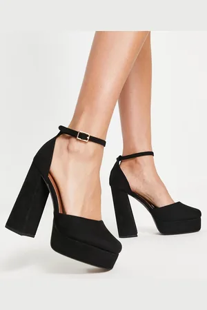 ASOS Priority - Scarpe con tacco alto largo nere con plateau