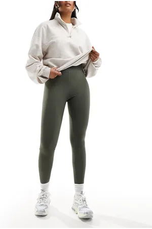 In The Style Leggings a vita alta kaki a coste