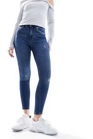 ONLY Jeans skinny a vita alta alla caviglia scuro