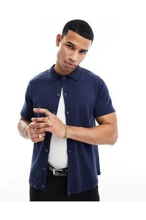 ASOS Polo media pesantezza in maglia di cotone con bottoni
