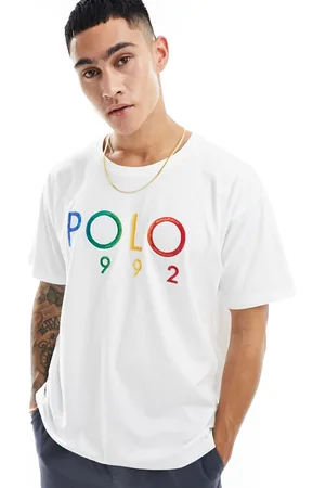 Ralph Lauren T-shirt oversize ampia bianca con logo 1992 multicolore