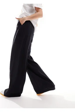 VERO MODA Pantaloni neri con vita alta e fondo ampio