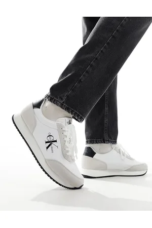 Calvin Klein Sneakers basse rétro stringate bianche stile runner
