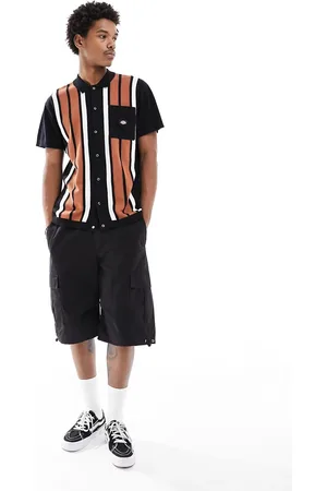 Dickies Fieldale - Polo in maglia nera a righe