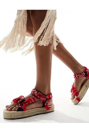 Arizona Love Trekky - Sandali rossi in rafia con stampa bandana