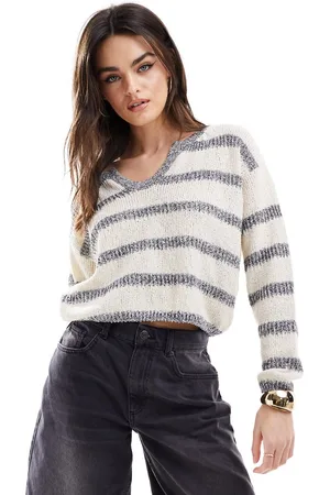 ASOS Maglione taglio corto aperto sul collo con cuciture testurizzate