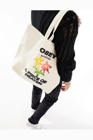 Obey Borsa shopping bianca con stampa "A Piece Of Heaven"